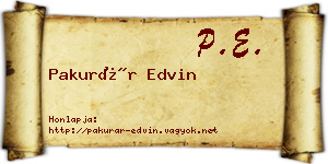 Pakurár Edvin névjegykártya